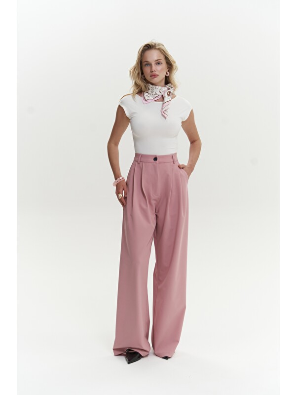 Mai Collection Kaylee Pembe Palazzo Pantolon