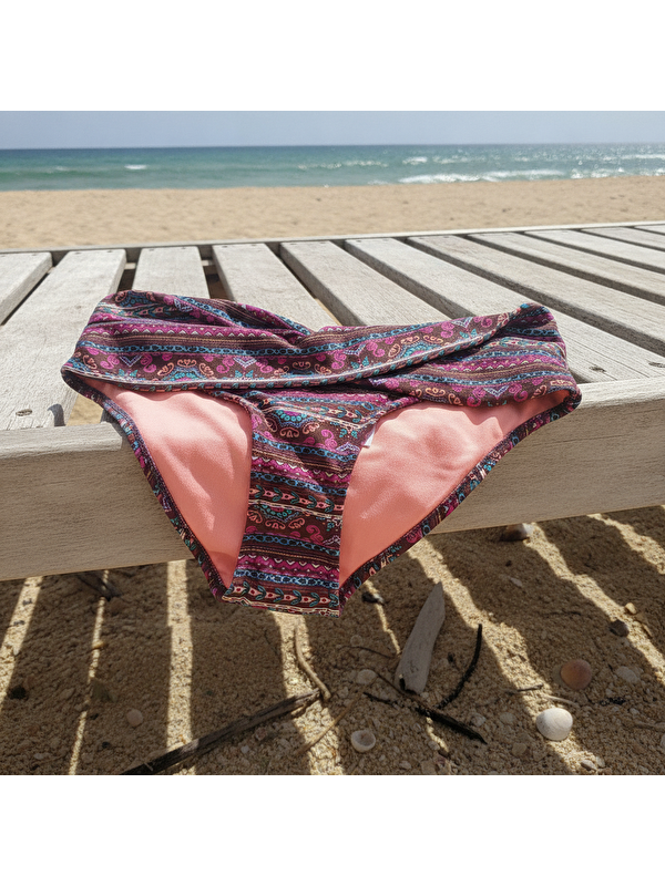 Bonbon Kadın Plaj Giyim Desenli Bikini Alt Bb2566