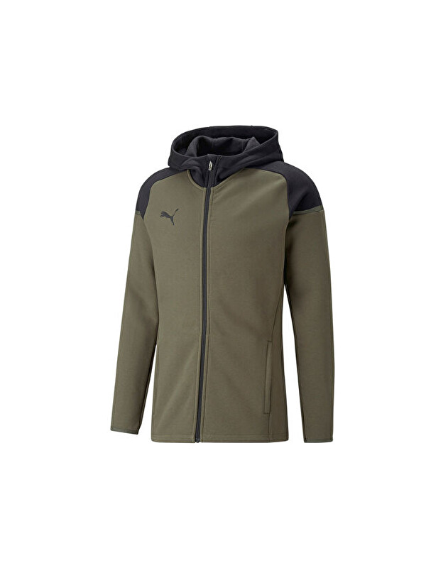 Puma Teamcup Casuals Hooded Jkt Erkek Futbol Ceketi 65798735 Haki