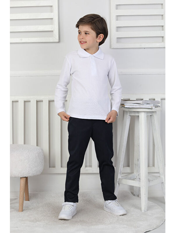 Modanino Erkek Çocuk T-Shirt - Okul Tarz- Uzun Kol 5-17 Yaş 12497