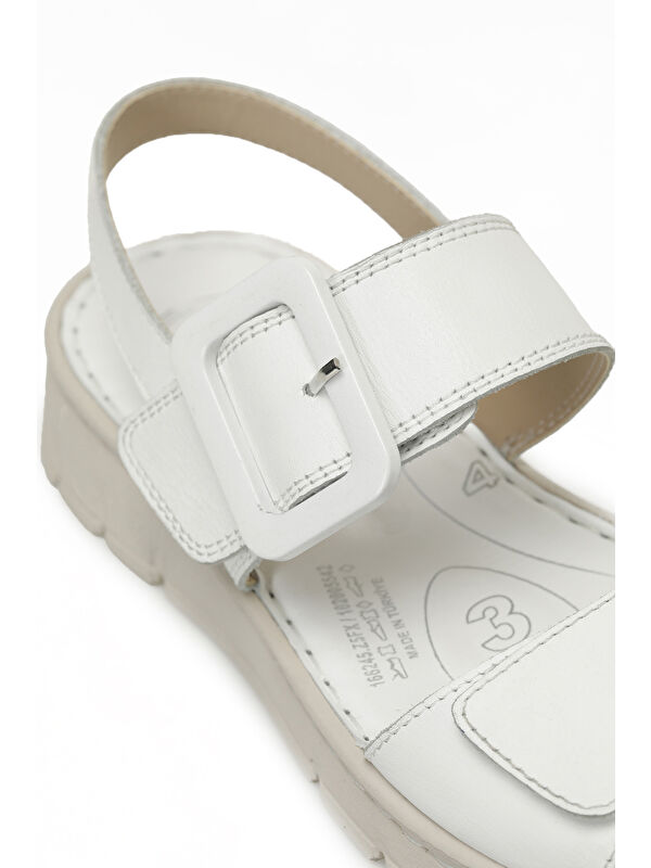 166245.Z5FX Beyaz Kadın Comfort Sandalet - Görsel 8