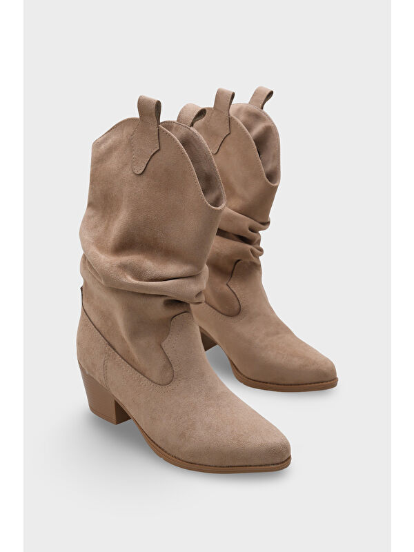 West Süet Çekmeli Kadın Kovboy Bot - Görsel 3