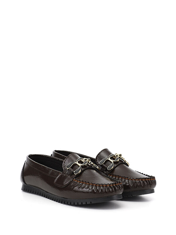 Gonderi(r) Kahverengi Gonderi(r) Taban Kadın Düz Tokalı Babet