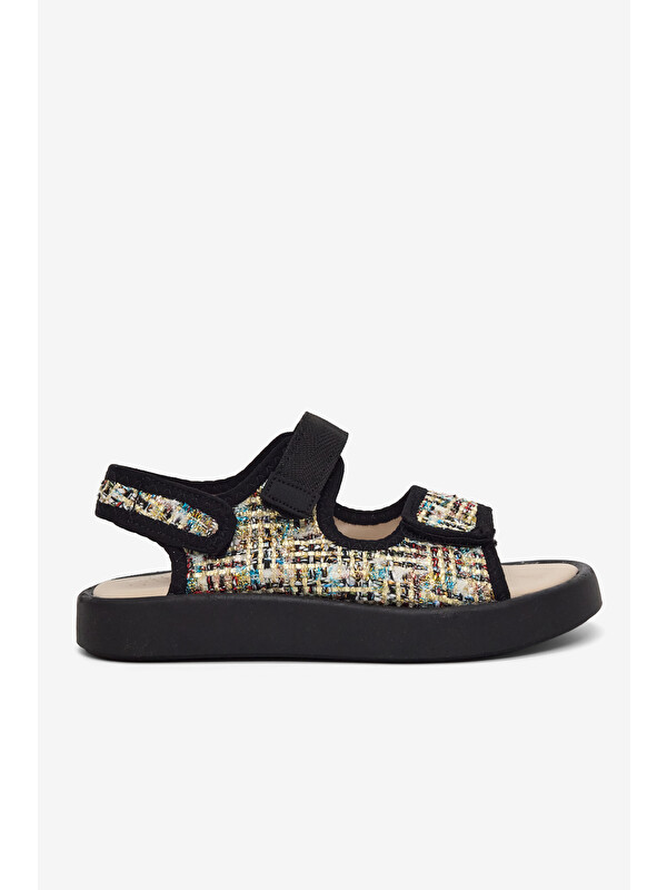 TONNY BLACK Çocuk Unisex Siyah Çoçuk Cırtlı Sandalet
