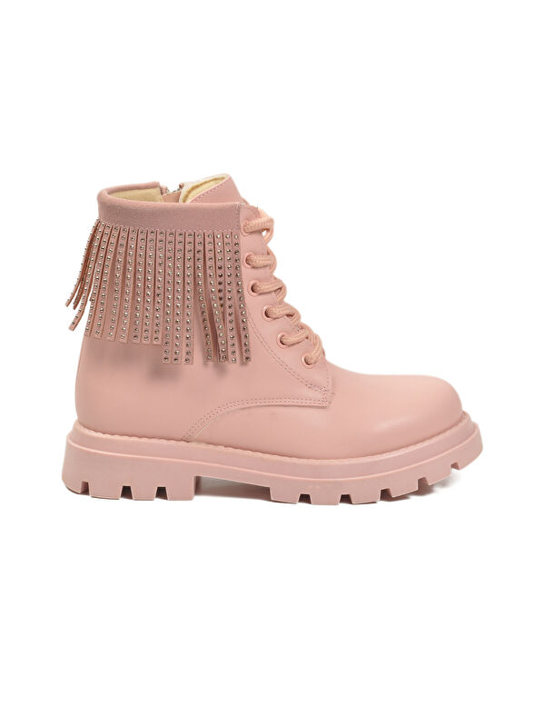 Ayakmod Pembe Ayakmod İçi Polarli Kaymaz Taban Fermuarlı Kız Çocuk Bot Alya F