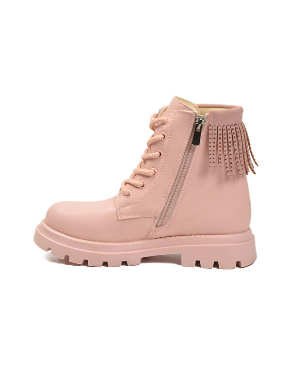 Ayakmod Pembe Ayakmod İçi Polarli Kaymaz Taban Fermuarlı Kız Çocuk Bot Alya F