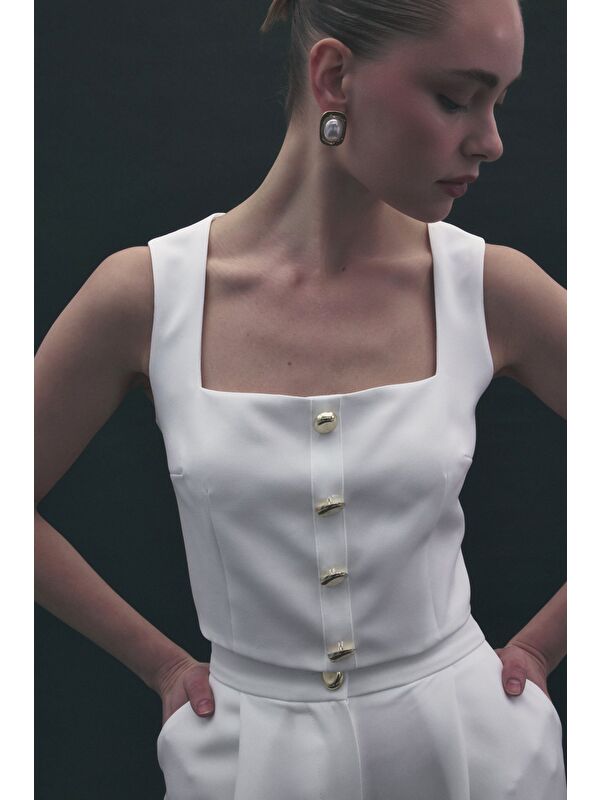 SATEEN Lucy Crop - Ekru