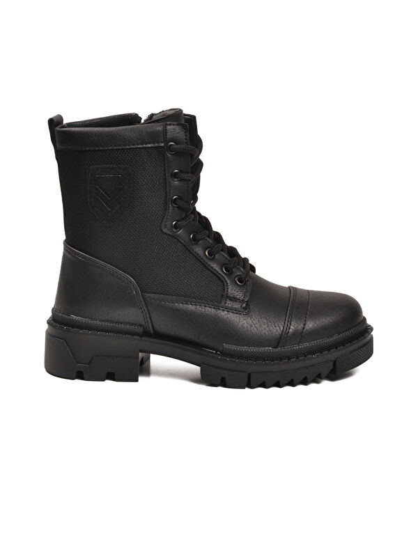 Ayakmod Siyah Ayakmod İçi Polarli Kaymaz Taban Fermuarlı Unisex Bot 2100 G