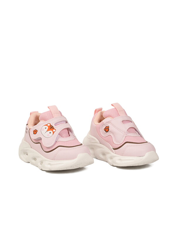 Ayakmod Pudra Cırtlı Işıklı Anatomik Bebek Spor Ayakkabı Sneaker Aria B