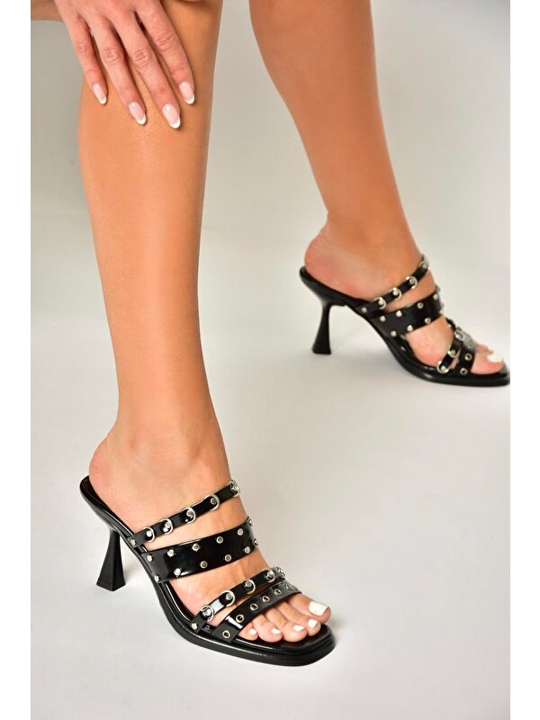 Siyah Kadın Topuklu Terlik U5182804 - Görsel 5