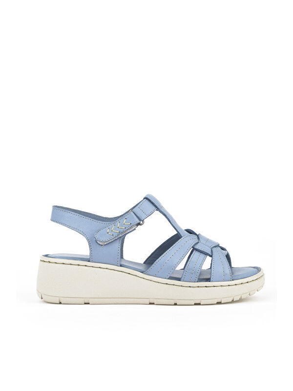 Kadın Hakiki Deri Sandalet 1511048Z501 Jean - Görsel 6