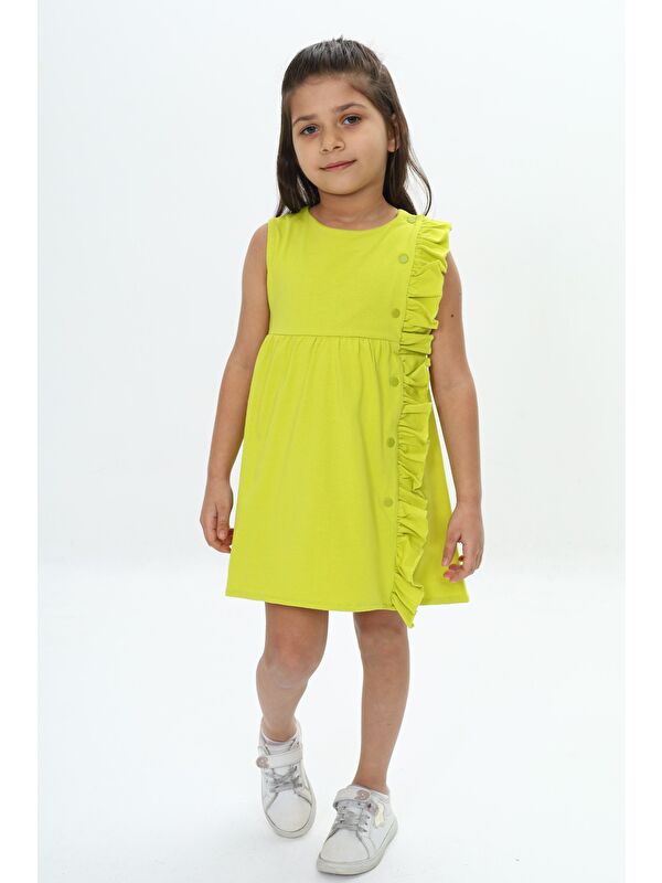 Toontoykids Kız Çocuk Fırfır Detaylı Elbise