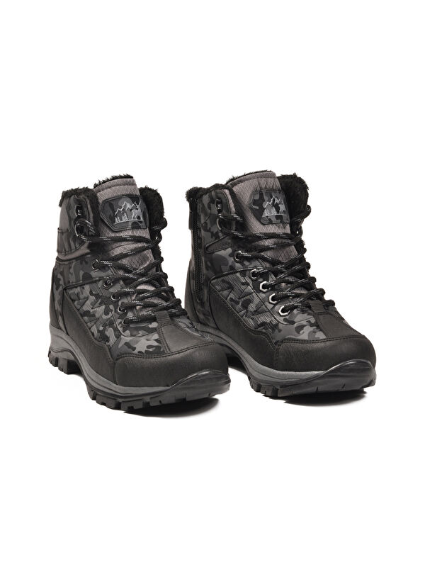 Ayakmod Siyah Ayakmod İçi Kürklü Soğuğa Dirençli Kaymaz Taban Unisex Outdoor Bot 980 G