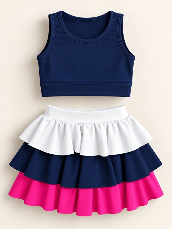 My Kids Wear Kız Çocuk Fırfırlı Etekli Mayo Seti – ve Rahat Tasarım 12937