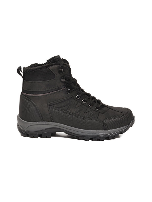 Ayakmod Siyah Ayakmod İçi Kürklü Soğuğa Dirençli Kaymaz Taban Unisex Outdoor Bot 980 G