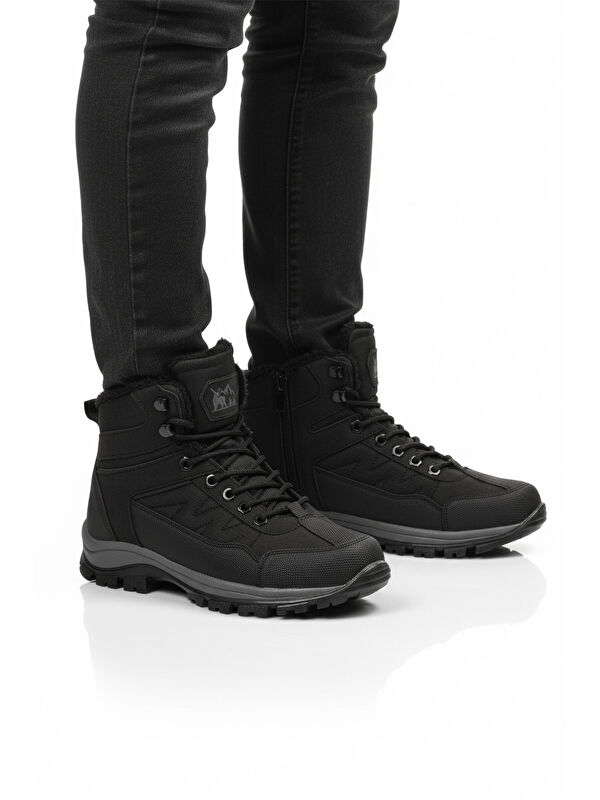 Ayakmod Siyah Ayakmod İçi Kürklü Soğuğa Dirençli Kaymaz Taban Unisex Outdoor Bot 980 G