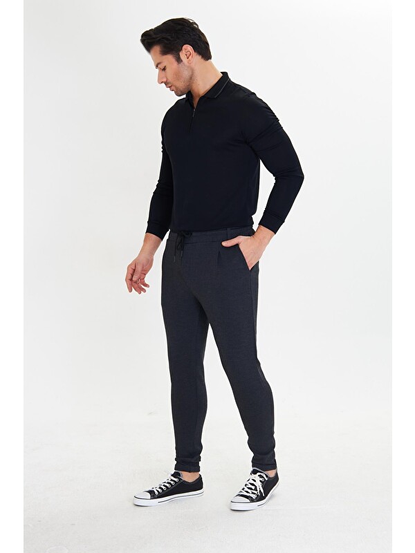 Marco Ferry Erkek Polycotton Esnek Jogger Pantolon Siyah 5801-S