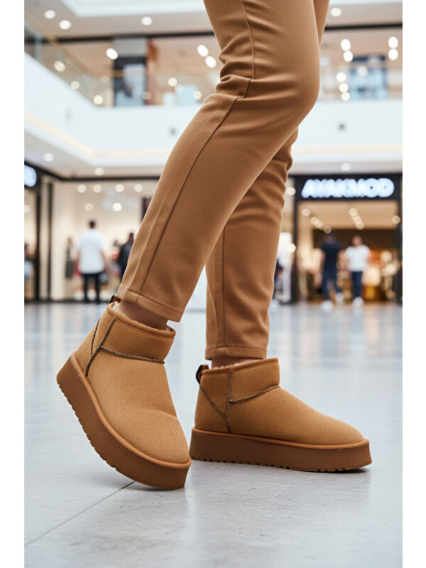 Ayakmod Kahverengi Ayakmod İçi Kürklü Soğuğa Dirençli Kadın Bot U-400 Z