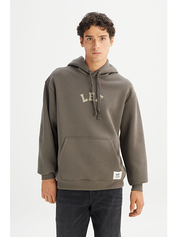 Lee Pamuklu Regular Fit Kapüşonlu İçi Polarlı Sweatshirt