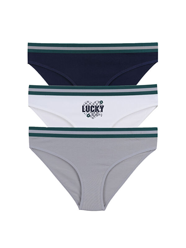 Koza İç Giyim Kadın Pamuklu Beli Lastikli Slip/Külot