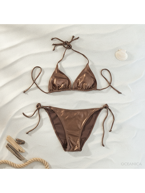 Bonbon Kadın Plaj Giyim Kahve Bikini Takım Bb2597