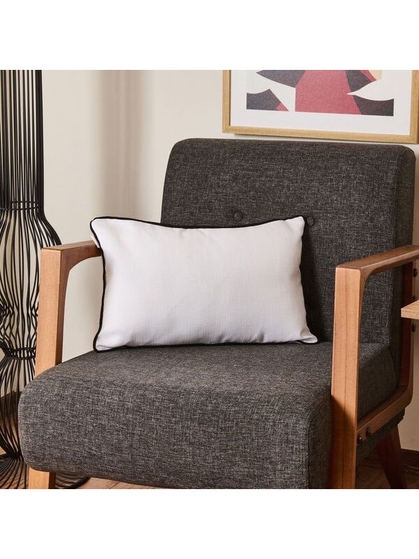 Evidea Soft Ethnic Biyeli Kırlent - Beyaz - 30x50 cm