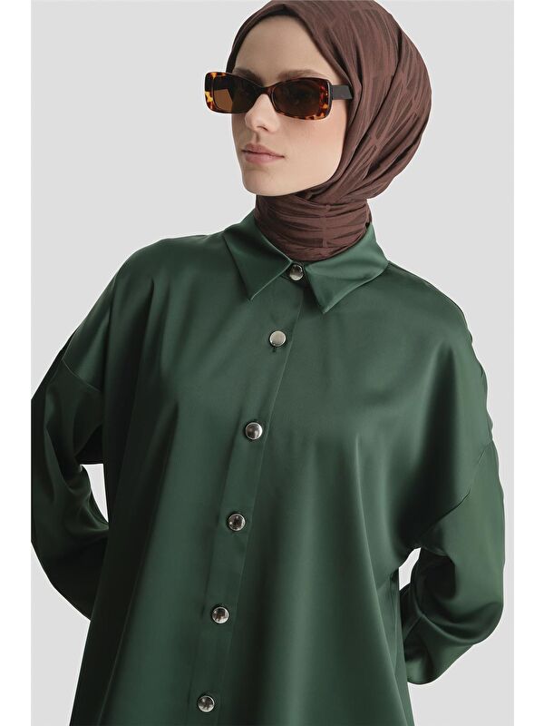 ARMİNE Saten Tunik Yeşil