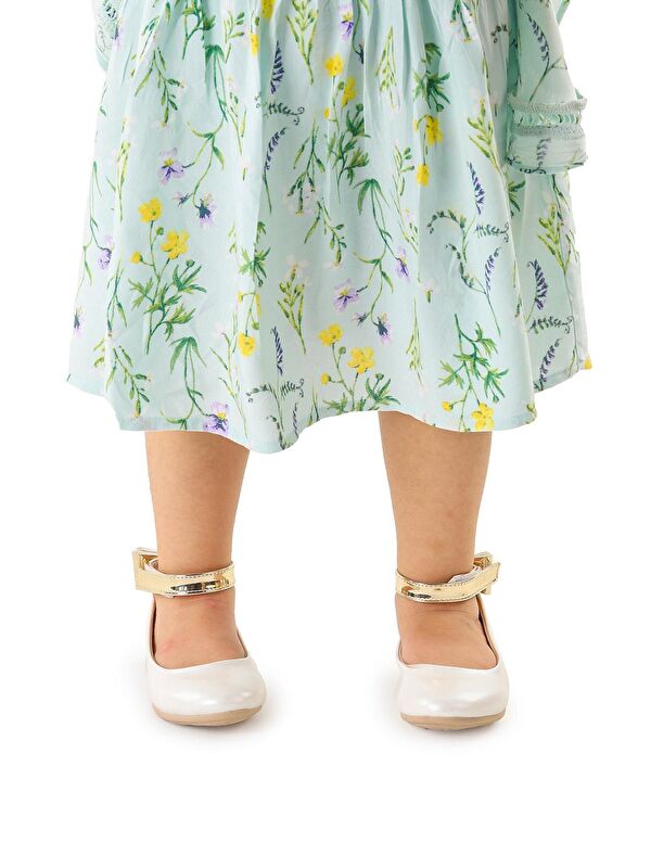 Cırtlı Kız Çocuk Fiyonklu Babet Ayakkabı Ege 205 Cilt Bilekten Bağlamalı - Görsel 3