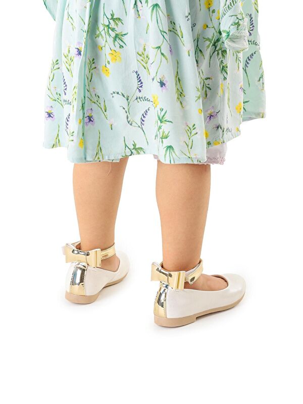 Cırtlı Kız Çocuk Fiyonklu Babet Ayakkabı Ege 205 Cilt Bilekten Bağlamalı - Görsel 6