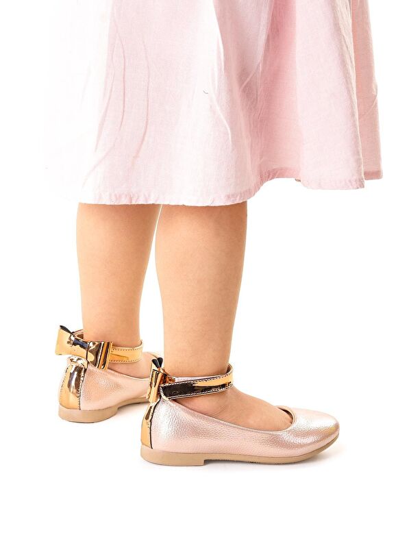 Cırtlı Kız Çocuk Fiyonklu Babet Ayakkabı Ege 205 Vakko Bilekten Bağlamalı - Görsel 5