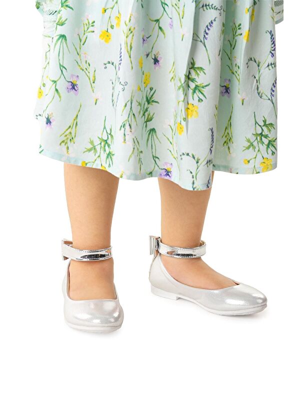 Cırtlı Kız Çocuk Fiyonklu Babet Ayakkabı Ege 205 Vakko Bilekten Bağlamalı - Görsel 4