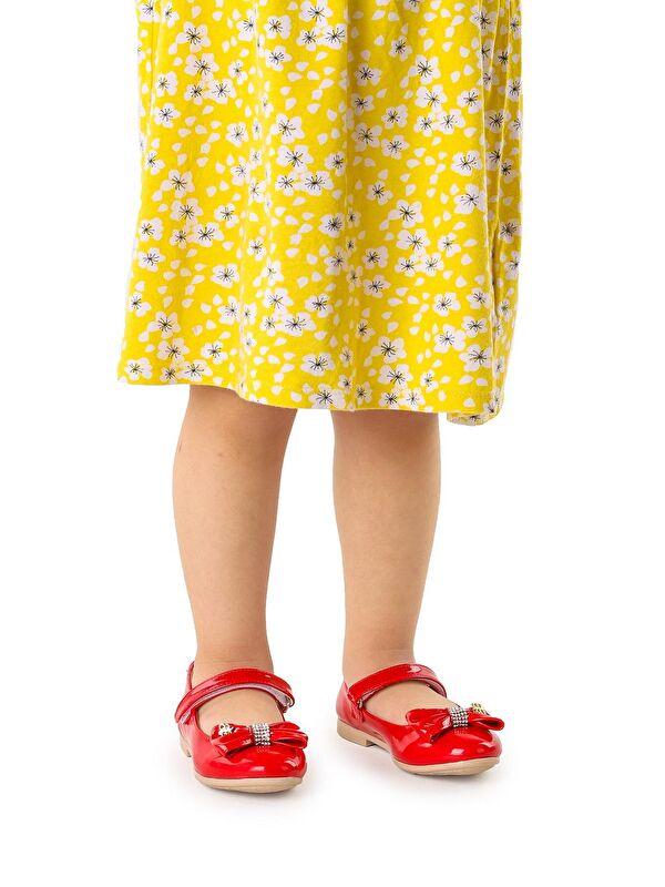 Cırtlı Fiyonklu Kız Çocuk Babet Ayakkabı Ege 201 Rugan - Görsel 5