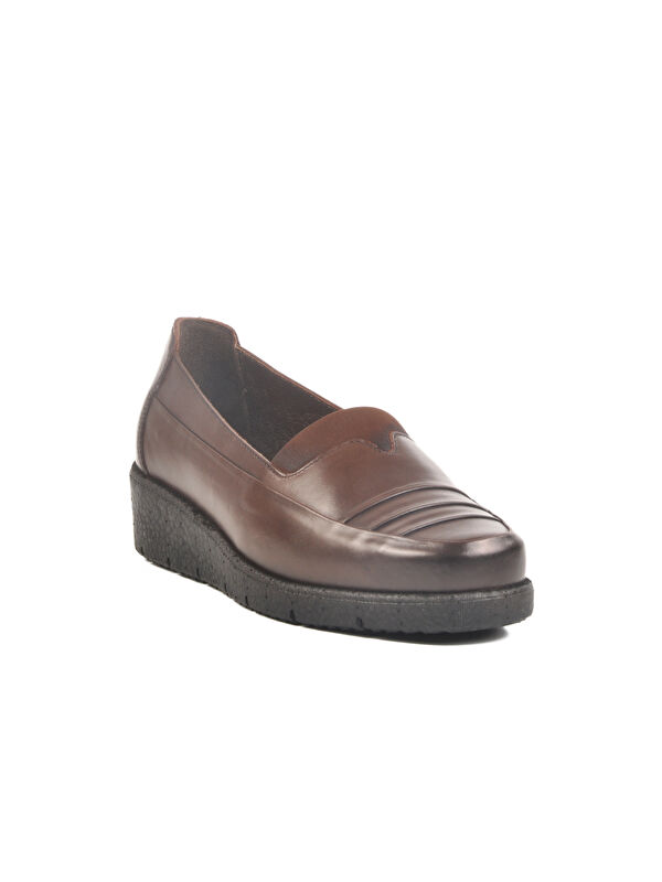 Kahve Anatomik Hakiki Deri Kadın Casual Ayakkabı BB0110 Z - Görsel 4