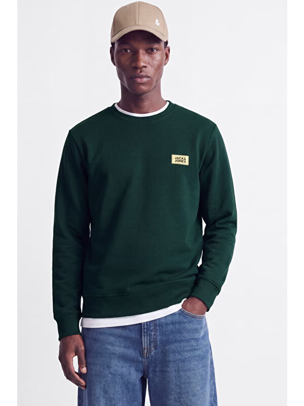 Jack & Jones Jjrush Pamuklu Bisiklet Yaka Sweat 12298426