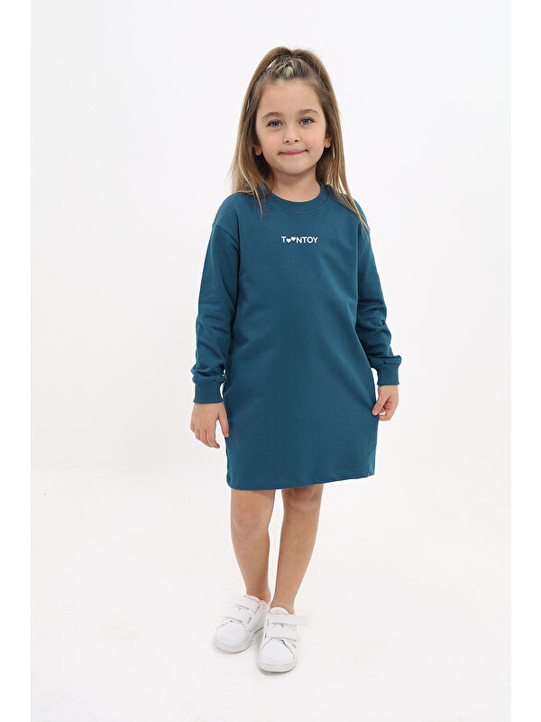 Toontoykids Kız Çocuk Baskılı Elbise