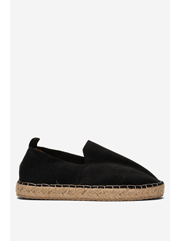 LİGER Unisex El Yapımı Triko Espadril Sİyah