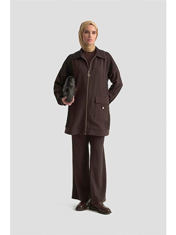 ARMİNE Jakarlı Takım 25Kd2102 Kahverengi