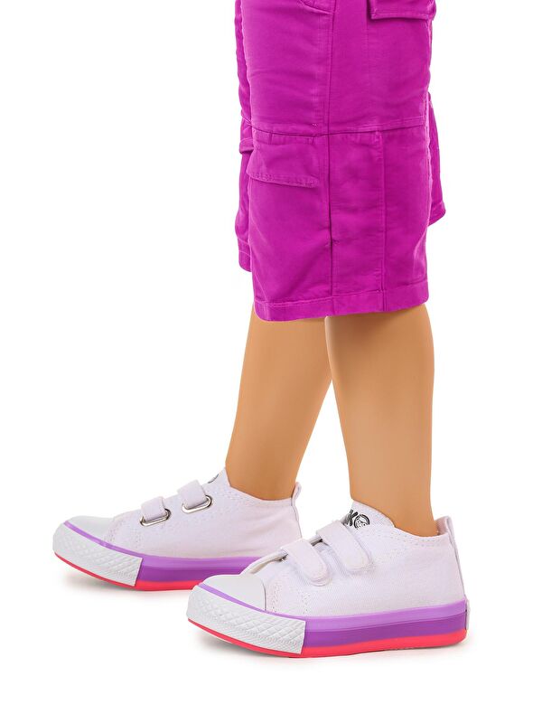 Linen Cırtlı Kız Bebek Keten Spor Ayakkabı - Görsel 3