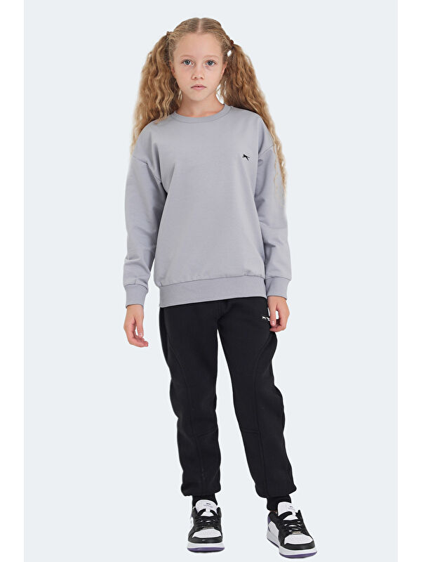 SLAZENGER LUPPA IN Unisex Çocuk Taş Gri Sweatshırt