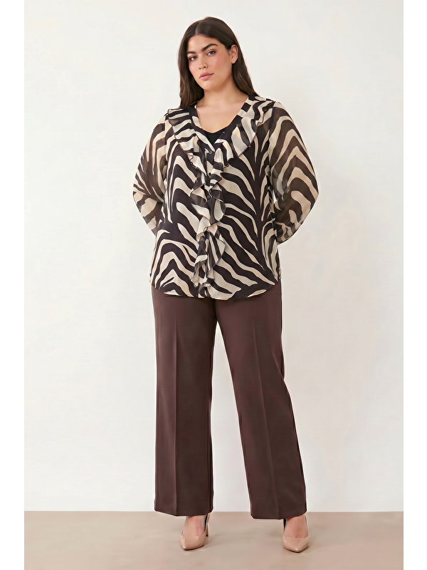 Mylinemoda Fırfır Detaylı Şifon Gömlek