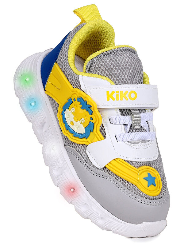 Kiko Kids Puff Cırtlı Işıklı Faylon Taban Erkek Bebek Spor Ayakkabı