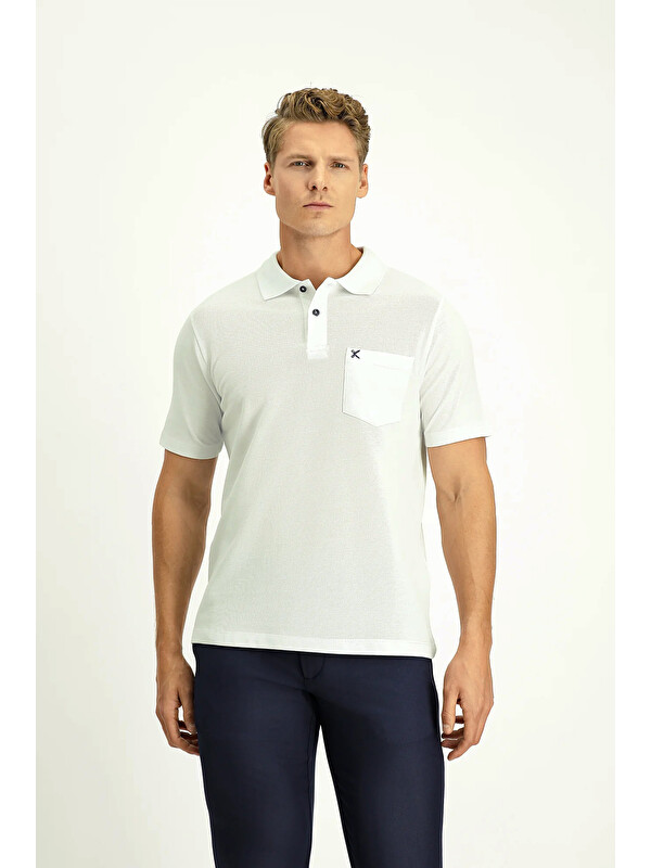 Kiğılı Erkek Polo Yaka Regular Fit Cepli Nakışlı %100 Pamuk T-shirt