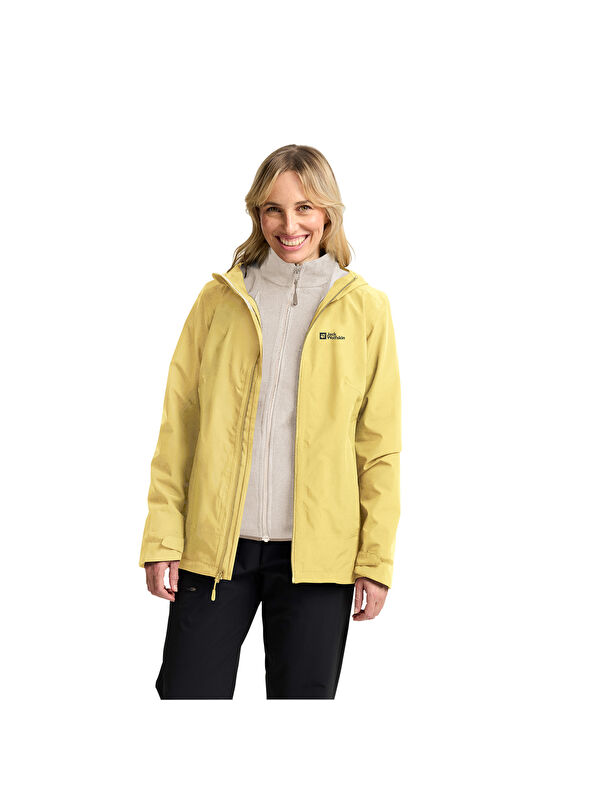 Jack Wolfskin Moonrise 3in1 Kadın Sarı Outdoor Ceketi