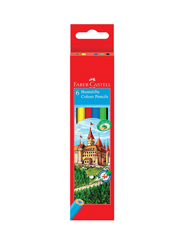 Faber-Castell 6 Renkli Kalem Seti,Altıgen Gövdeli, Karton Kutulu