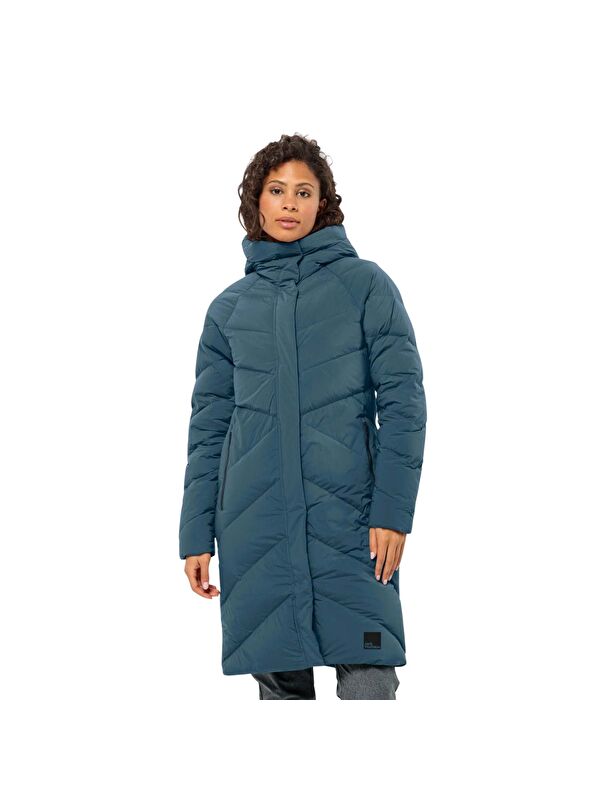 Jack Wolfskin Marienplatz Coat Rds Kadın Mavi Outdoor Ceketi