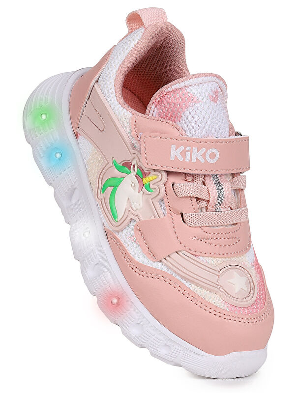 Kiko Kids Puff Cırtlı Işıklı Faylon Taban Kız Bebek Spor Ayakkabı