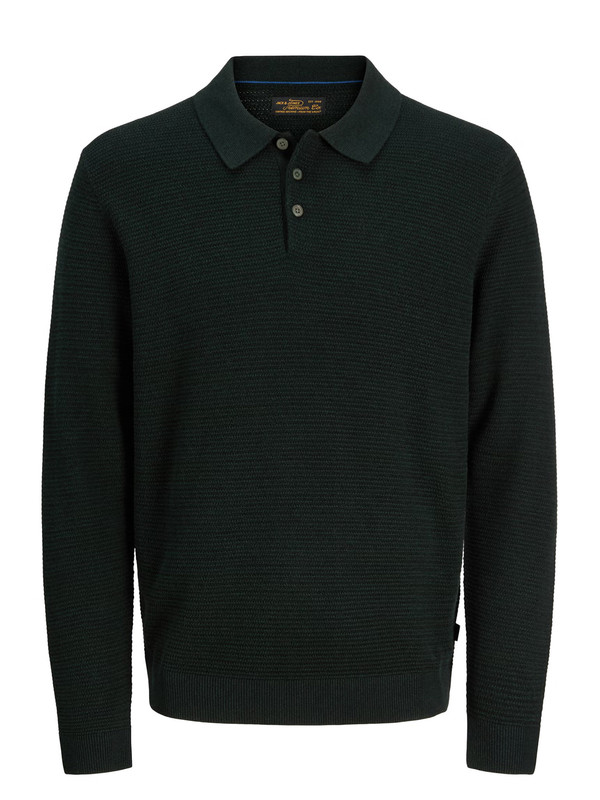 Jack & Jones Pamuklu Regular Fit Düğmeli Polo Yaka Kazak 12299904