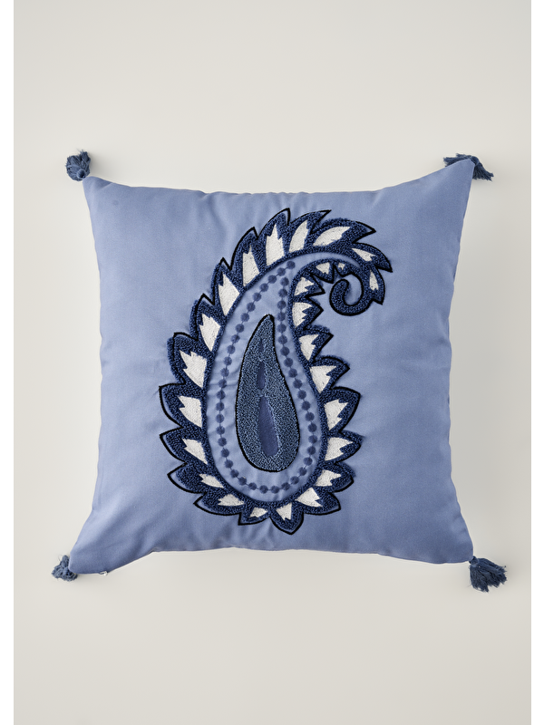 Bella Maison Paisley Punchlı Kırlent Kılıfı Mavi (43x43 cm)