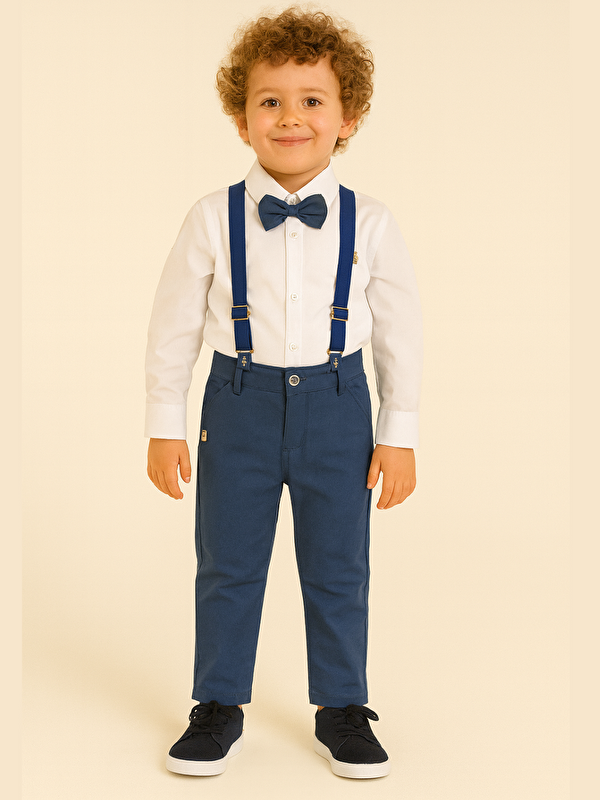 Casabony 4'lü Set Erkek Çocuk Gömlek & Pantolon &Papyon & Askılık