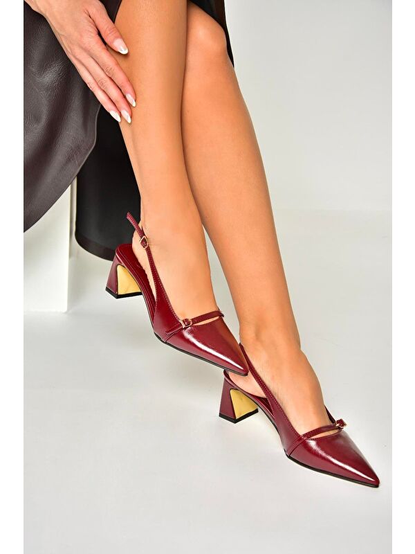 Bordo Kadın Topuklu Ayakkabı U6540787 - Görsel 2